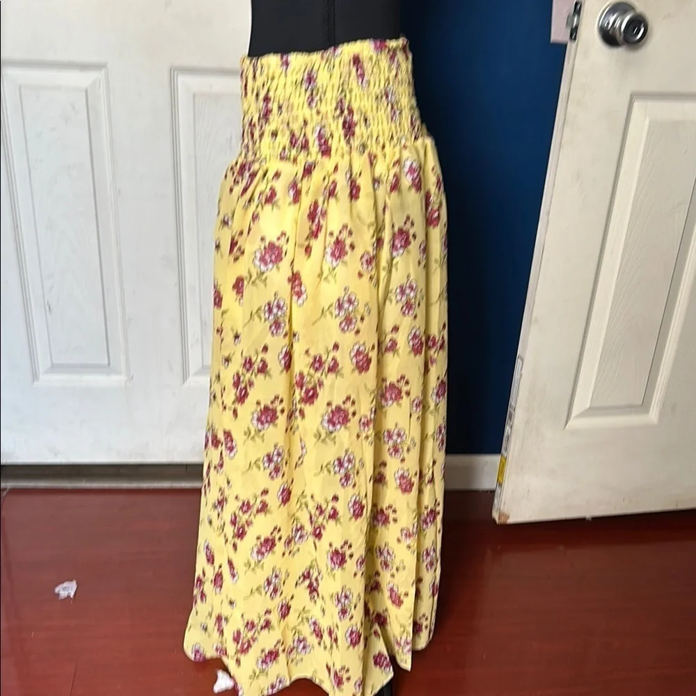 Jackpot Yellow Smocked Maxi Skirt Resort Wear